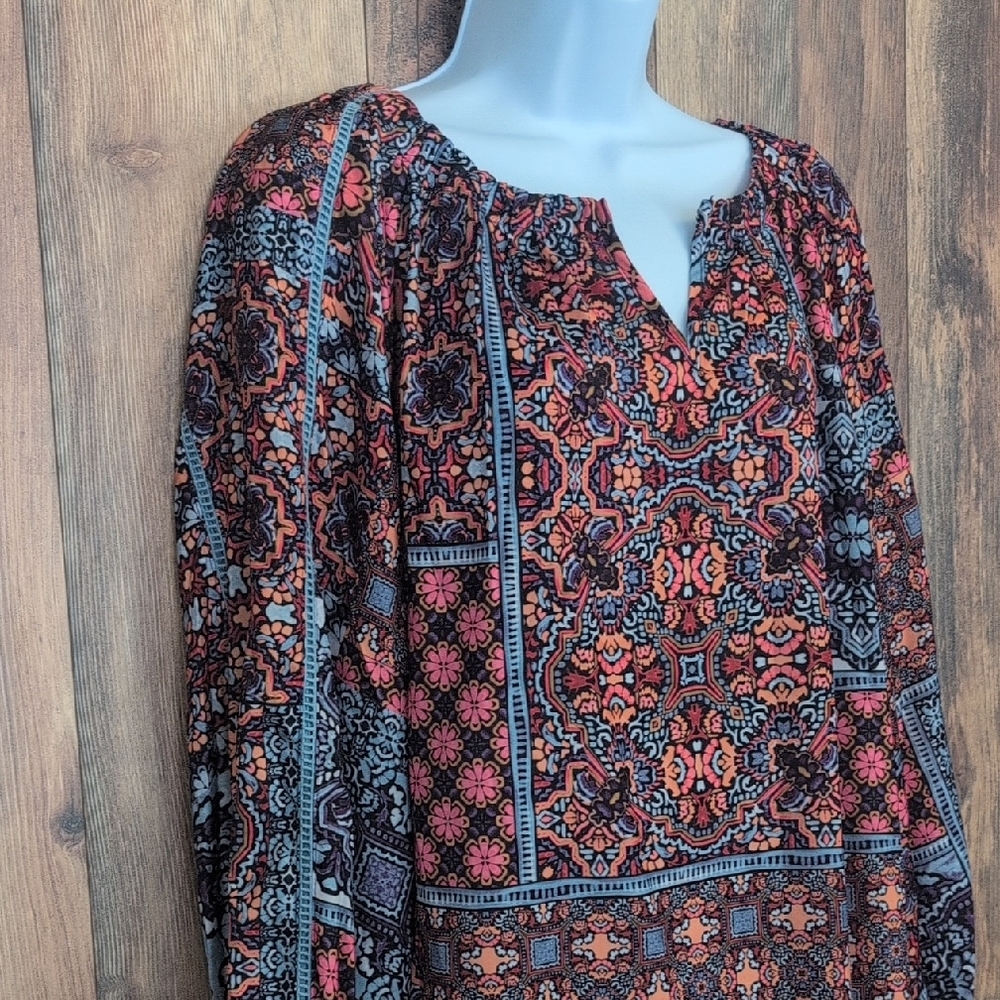 Democracy Multicolor Patterned Blouse 2x -815k - image 1